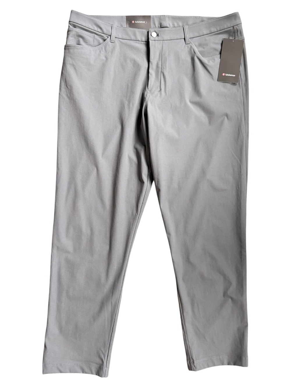 NWT Lululemon Men's Gray ABC classic fit 5 pocket warpstreme Pants size 42x32